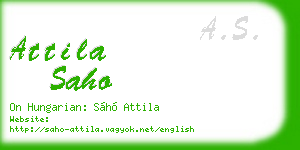 attila saho business card